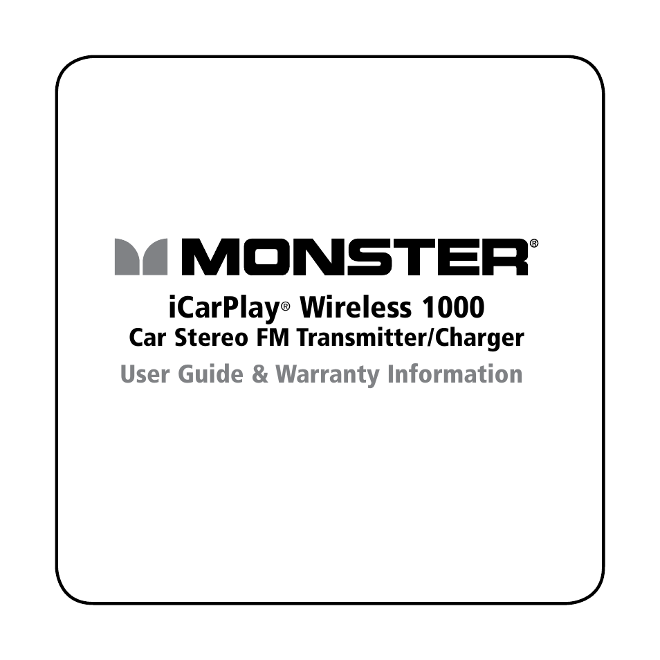 Monster iCarPlay Wireless 1000 User Manual | 15 pages