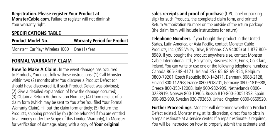 Monster iCarPlay Wireless 1000 User Manual | Page 13 / 15