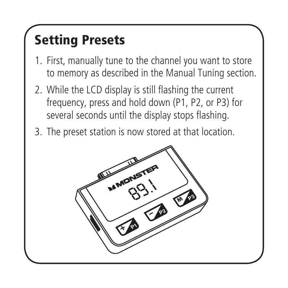 Setting presets | Monster iCarPlay Wireless 300 User Manual | Page 6 / 25