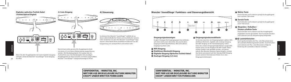 Monster, Soundstage, Funktions- und steuerungsübersicht | 4) steuerung | Monster SoundStage Wireless Home Music System S1 Mini Bluetooth Speaker User Manual | Page 15 / 41