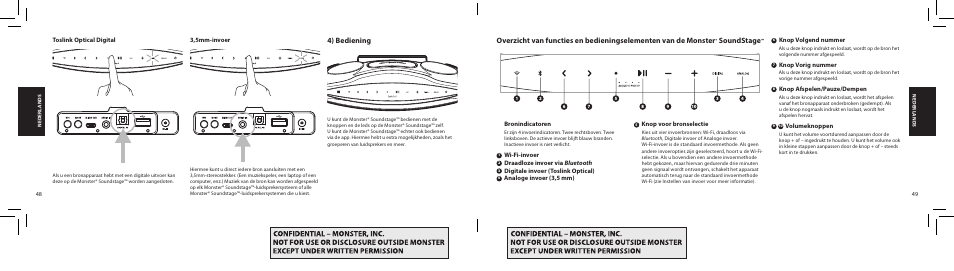 Soundstage, 4) bediening | Monster SoundStage Wireless Home Music System S1 Mini Bluetooth Speaker User Manual | Page 25 / 41
