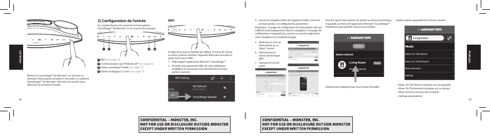 3) configuration de l’entrée | Monster SoundStage Wireless Home Music System S1 Mini Bluetooth Speaker User Manual | Page 8 / 41