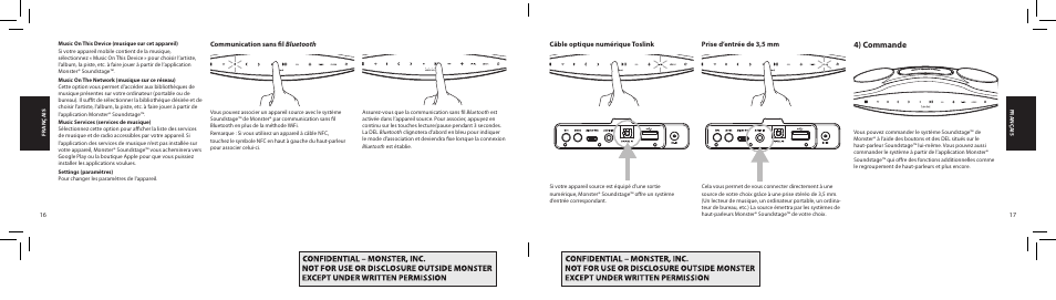 4) commande | Monster SoundStage Wireless Home Music System S1 Mini Bluetooth Speaker User Manual | Page 9 / 41