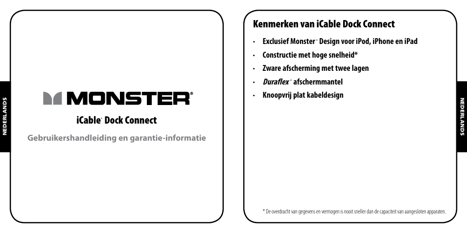 Icable, Dock connect, Kenmerken van icable dock connect | Monster iCable Dock Connect User Manual | Page 10 / 26