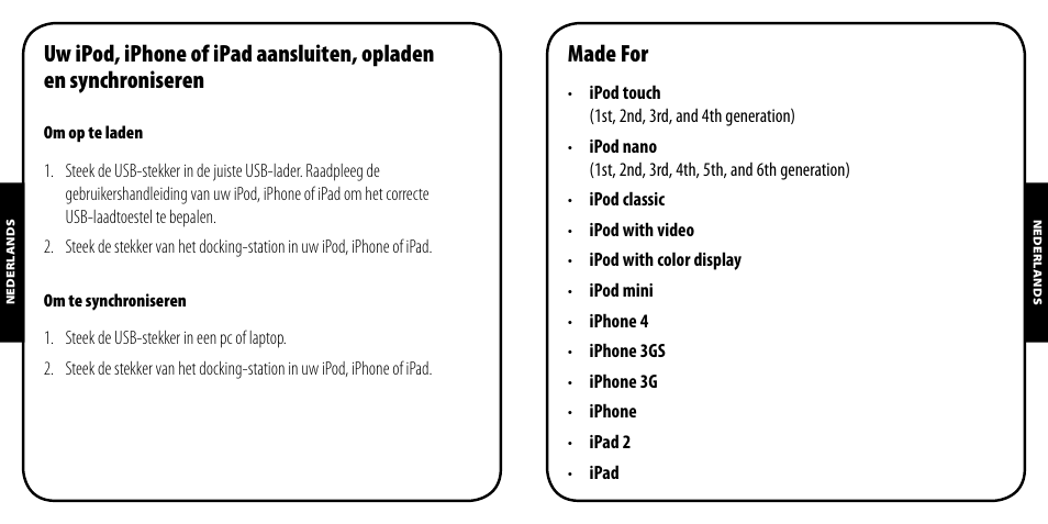 Made for | Monster iCable Dock Connect User Manual | Page 11 / 26