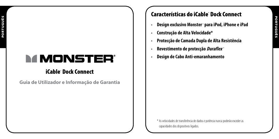 Icable, Dock connect, Características do icable | Duraflex | Monster iCable Dock Connect User Manual | Page 14 / 26