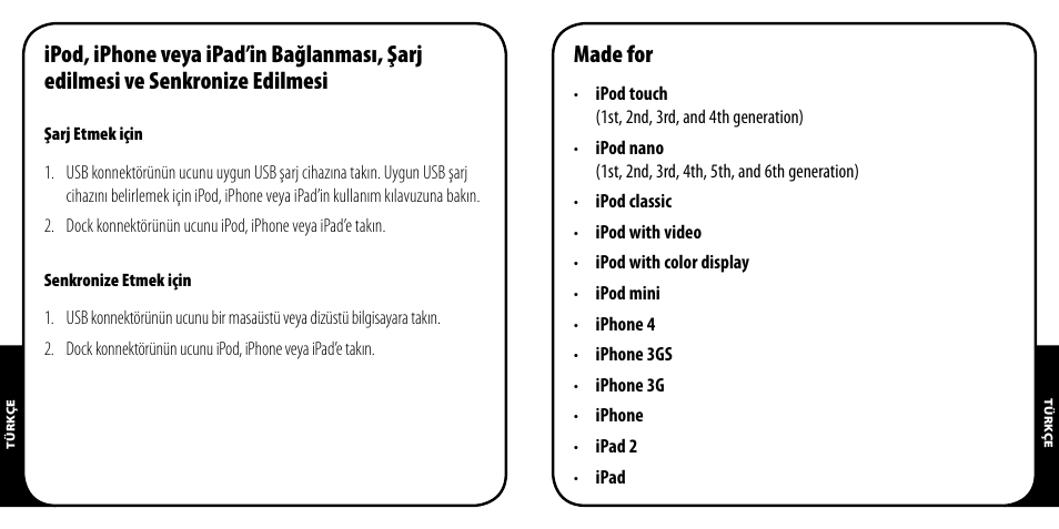 Made for | Monster iCable Dock Connect User Manual | Page 19 / 26