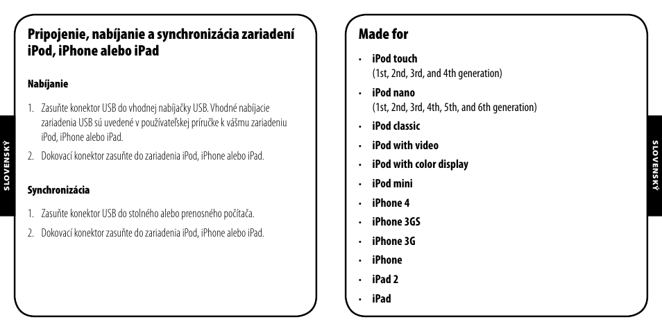 Made for | Monster iCable Dock Connect User Manual | Page 23 / 26