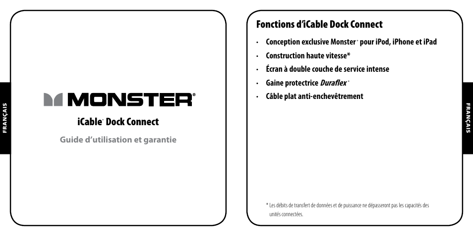 Icable, Dock connect, Fonctions d’icable dock connect | Monster iCable Dock Connect User Manual | Page 4 / 26