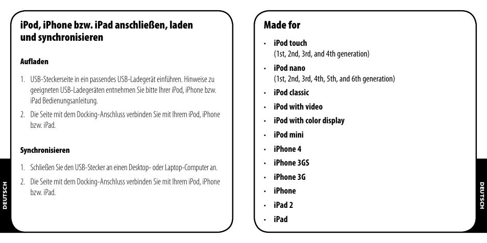 Made for | Monster iCable Dock Connect User Manual | Page 7 / 26