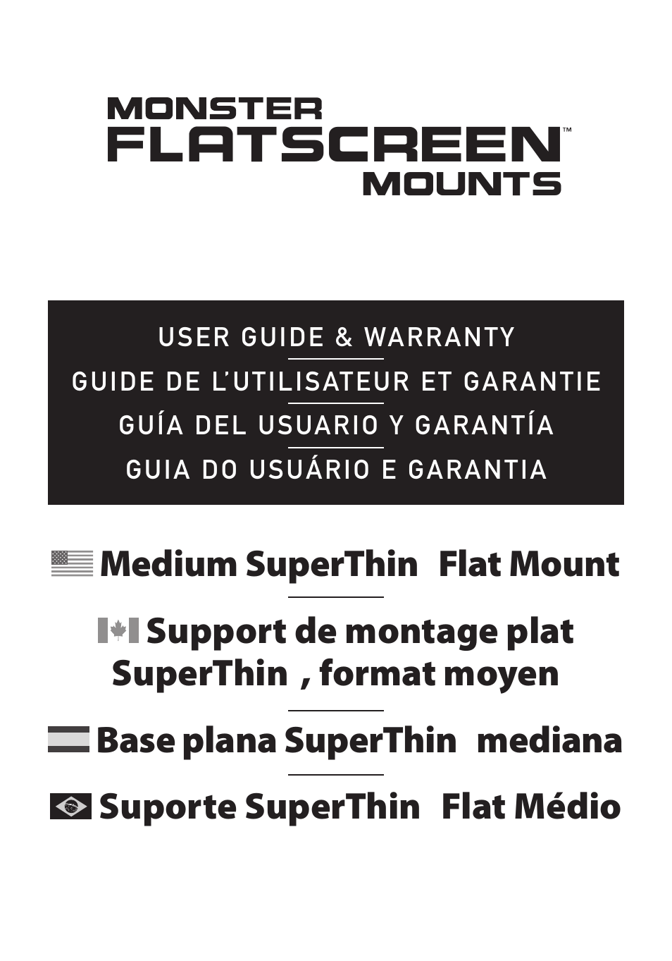 Monster FlatScreen SuperThin Flat Mount - Up to 46” Screens User Manual | 106 pages