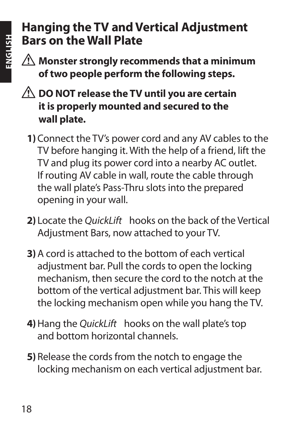 Monster FlatScreen SuperThin Flat Mount - Up to 46” Screens User Manual | Page 22 / 106