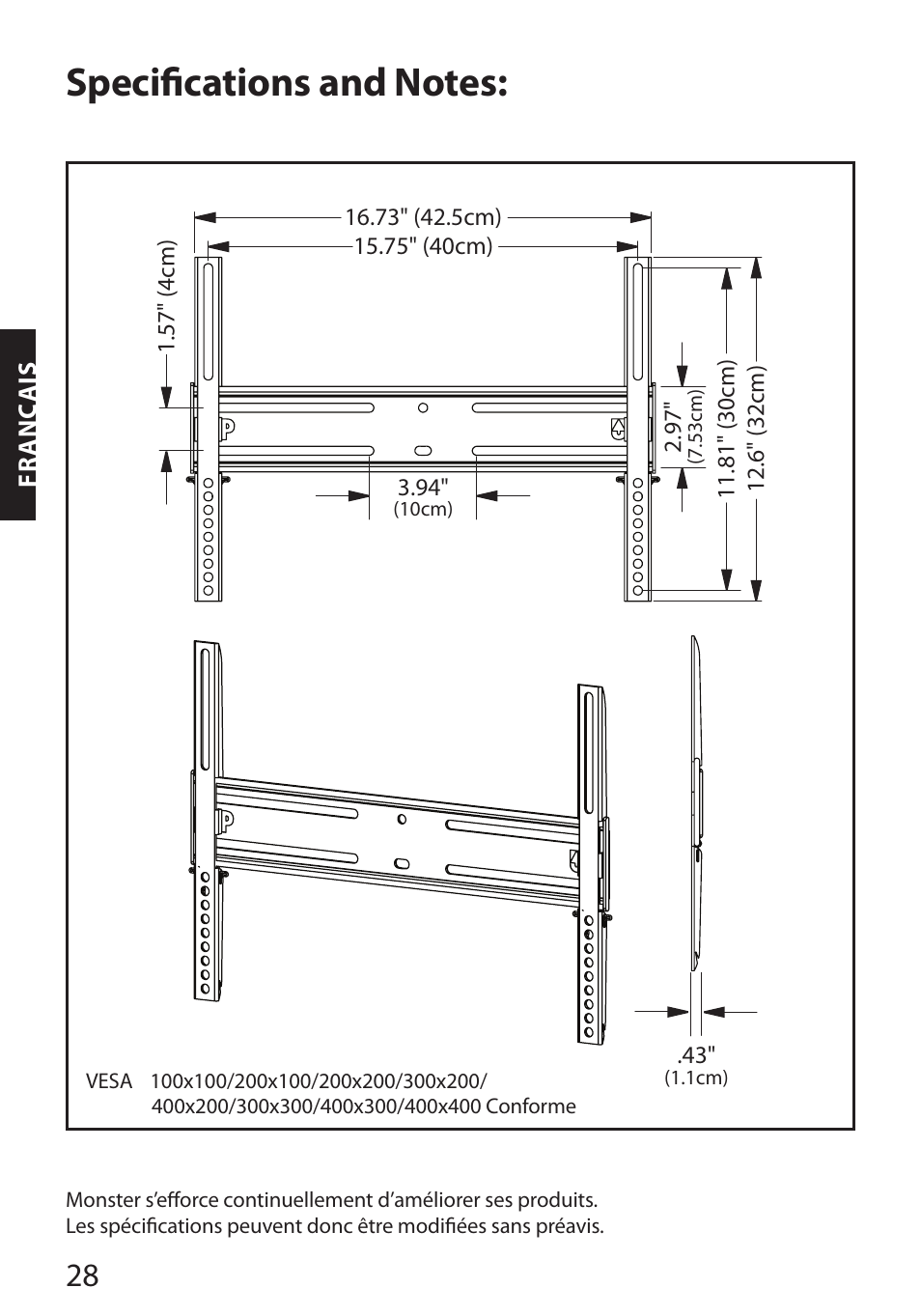 Monster FlatScreen SuperThin Flat Mount - Up to 46” Screens User Manual | Page 32 / 106