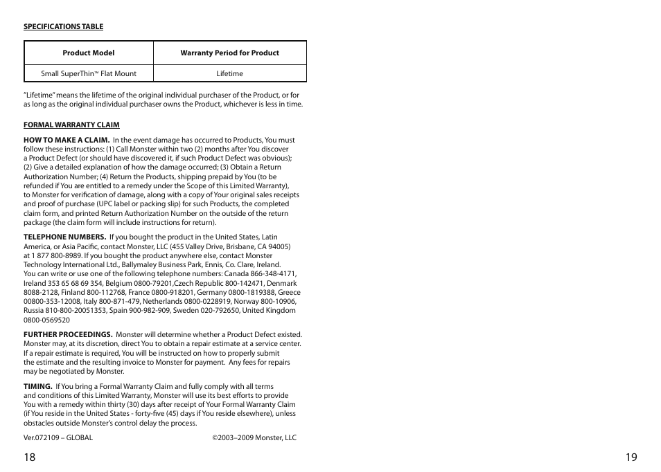 Monster FlatScreen SuperThin Flat Mount - Up to 27” Screens User Manual | Page 12 / 13