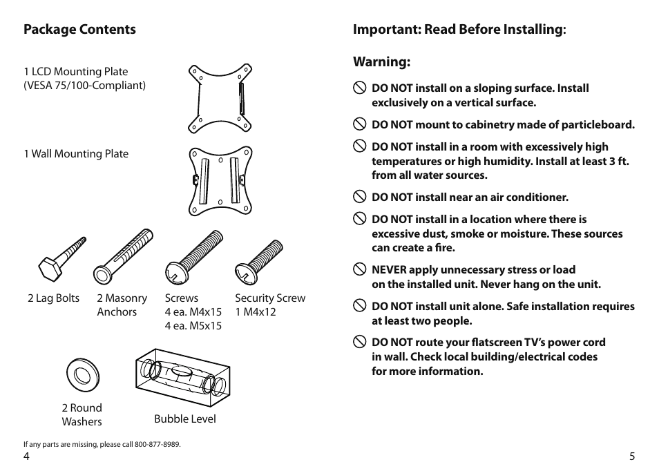 Monster FlatScreen SuperThin Flat Mount - Up to 27” Screens User Manual | Page 5 / 13