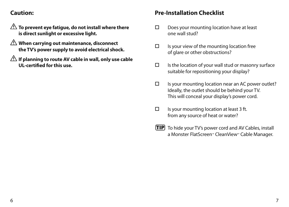 Monster FlatScreen SuperThin Flat Mount - Up to 27” Screens User Manual | Page 6 / 13