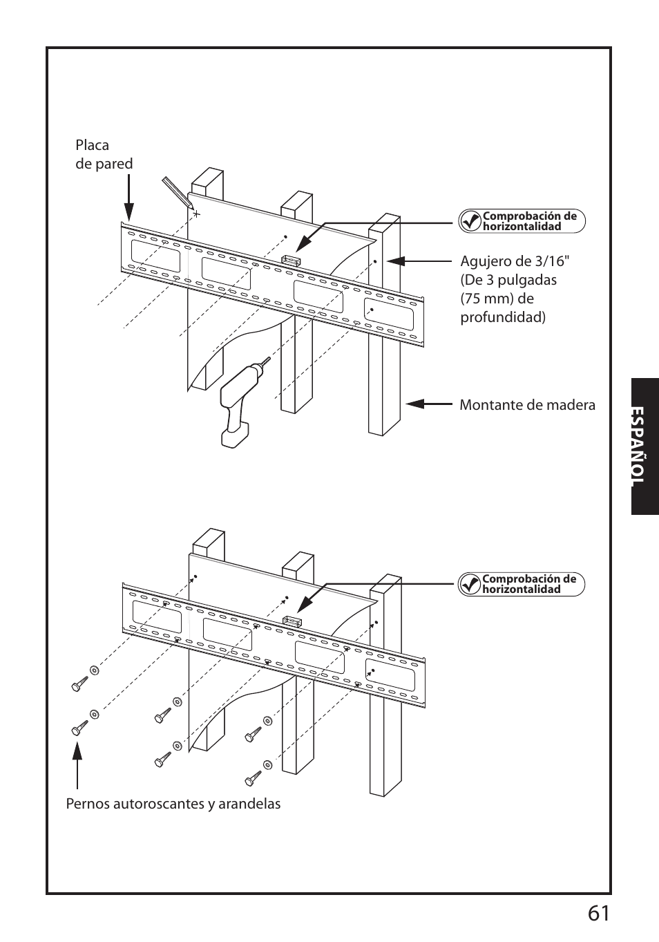 Esp añol | Monster FlatScreen SuperThin Flat Mount - Up to 104” Screens User Manual | Page 65 / 104