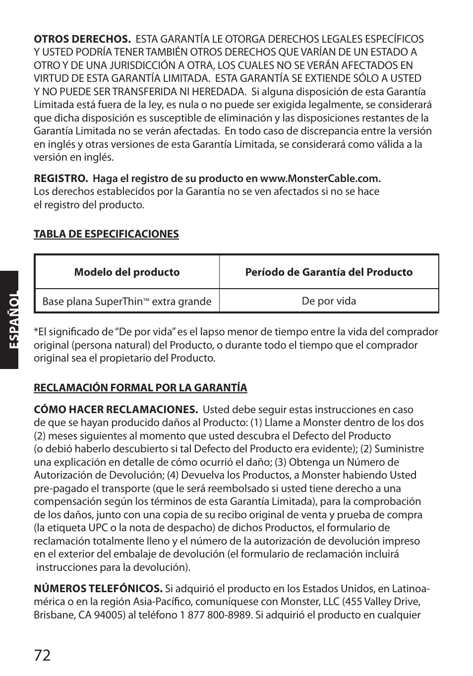 Monster FlatScreen SuperThin Flat Mount - Up to 104” Screens User Manual | Page 76 / 104