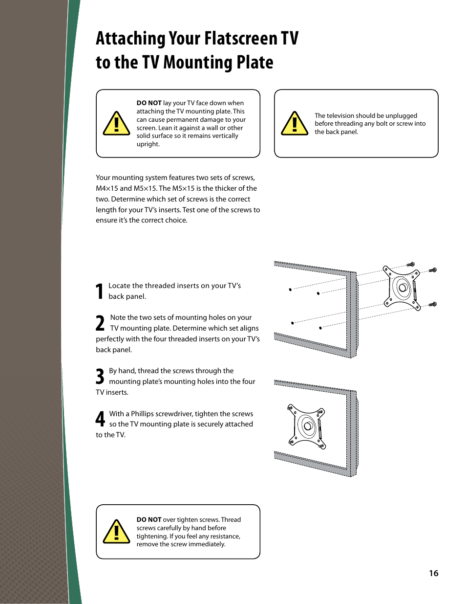 Monster FlatScreen SuperThin Tilt Mount - Up to 27” Screens User Manual | Page 16 / 20