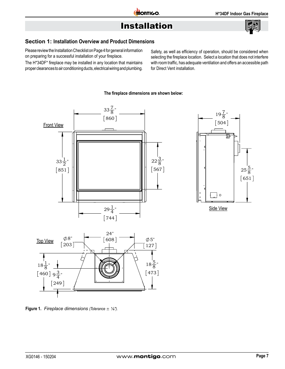 Installation | Montigo H34DF User Manual | Page 7 / 42