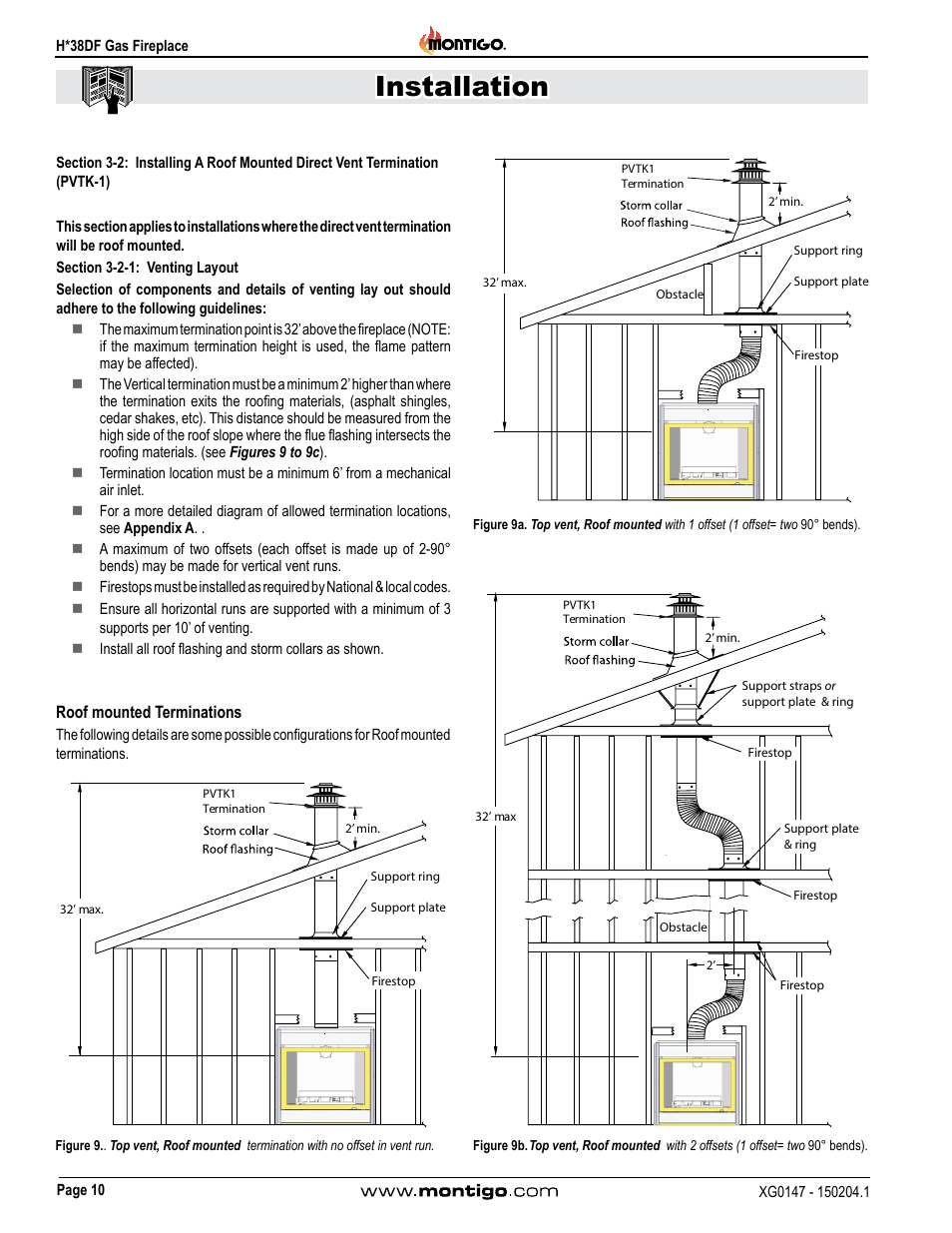 Section 3-2-1: venting layout, Roof mounted terminations, Pvtk-1) | Installation | Montigo H38DF User Manual | Page 10 / 40