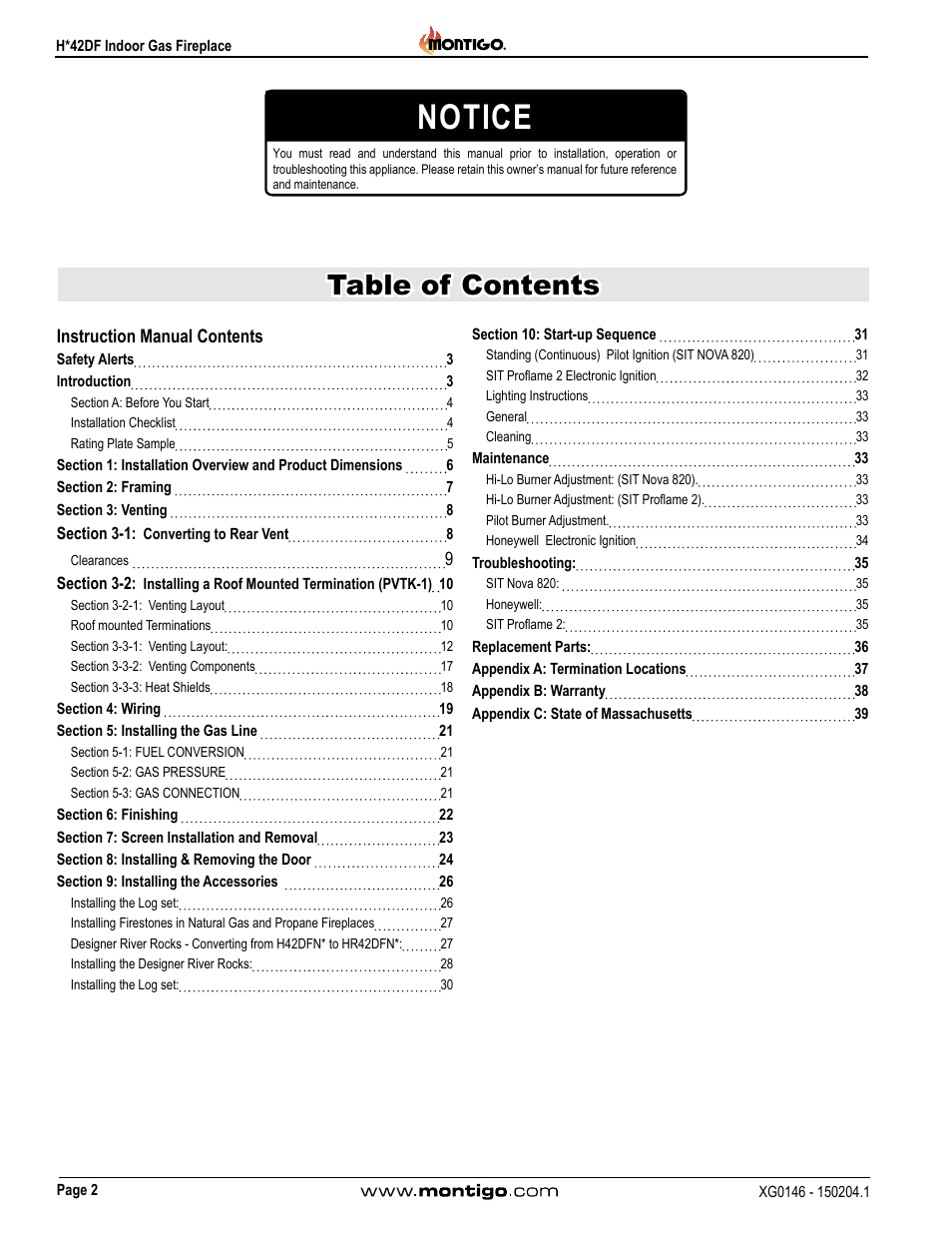 Montigo H42DF User Manual | Page 2 / 40