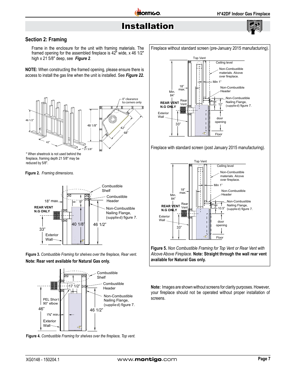 Section 2: framing, Installation | Montigo H42DF User Manual | Page 7 / 40