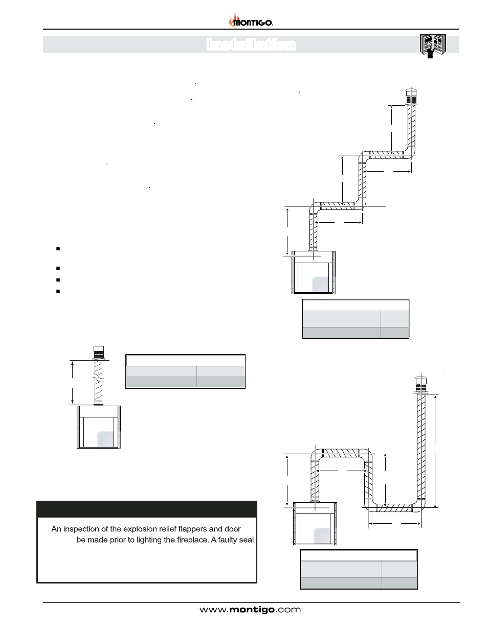 Installation, Warning | Montigo H36PVN User Manual | Page 9 / 40