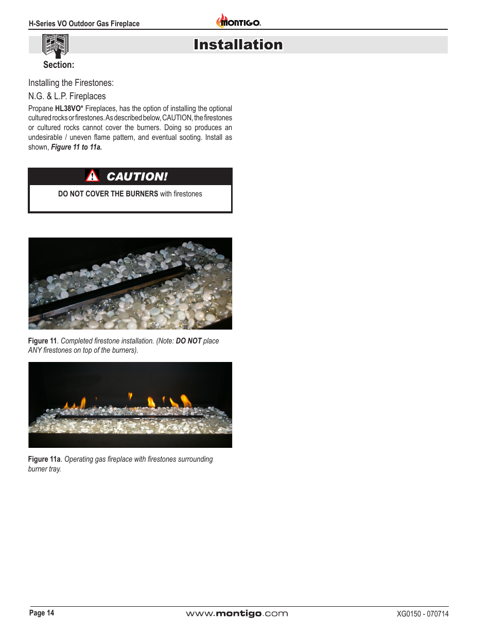 Installation, Caution | Montigo H34VO User Manual | Page 14 / 22