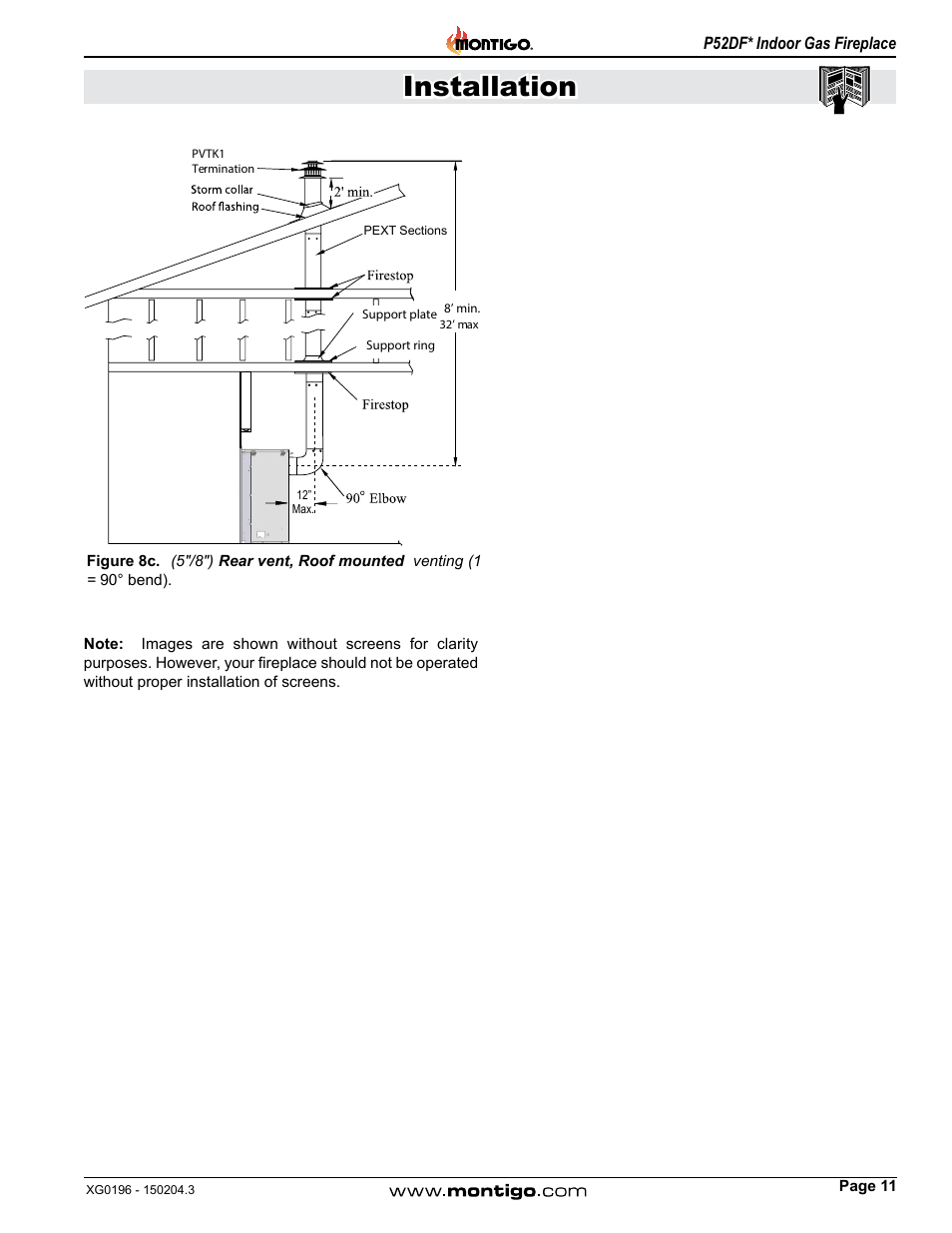 Installation | Montigo P52DF User Manual | Page 11 / 34