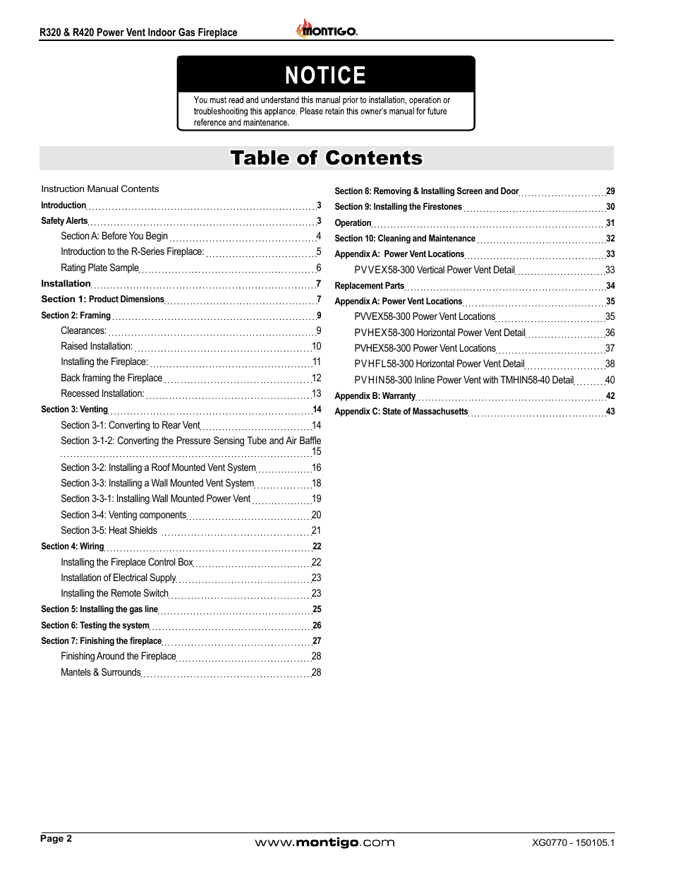 Montigo R320 User Manual | Page 2 / 44