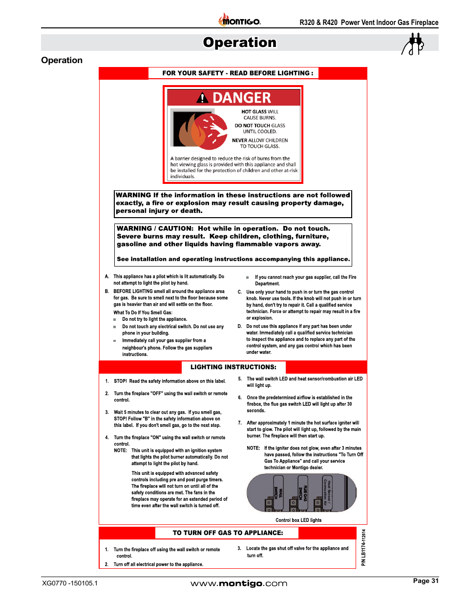 Operation | Montigo R320 User Manual | Page 31 / 44