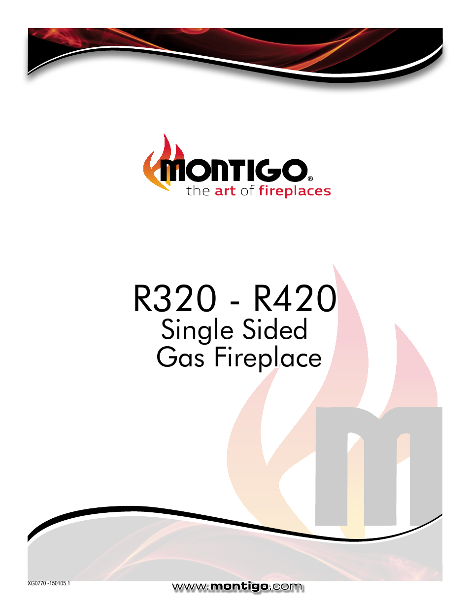 Single sided gas fireplace | Montigo R320 User Manual | Page 44 / 44