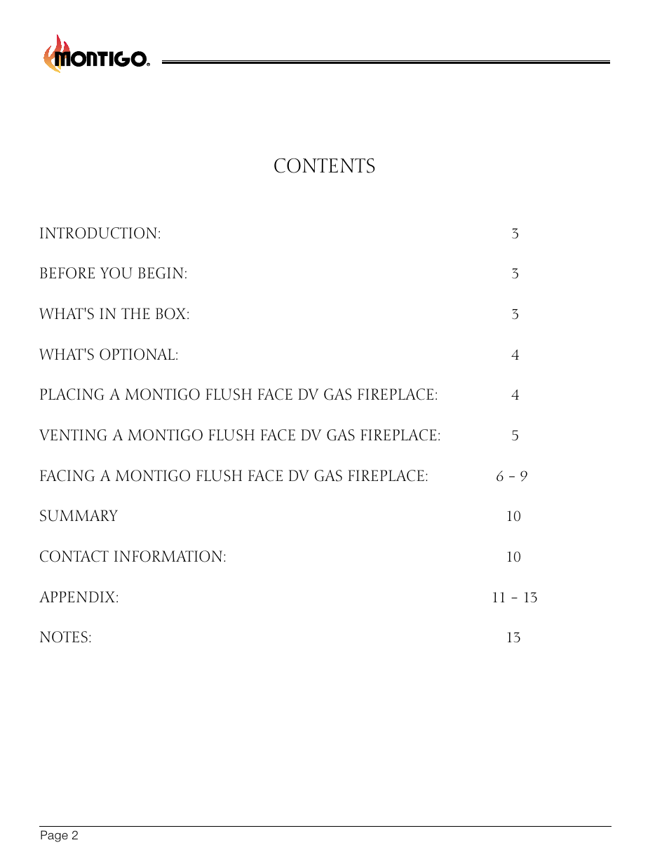 Montigo Flush Face (DF) User Manual | Page 2 / 14