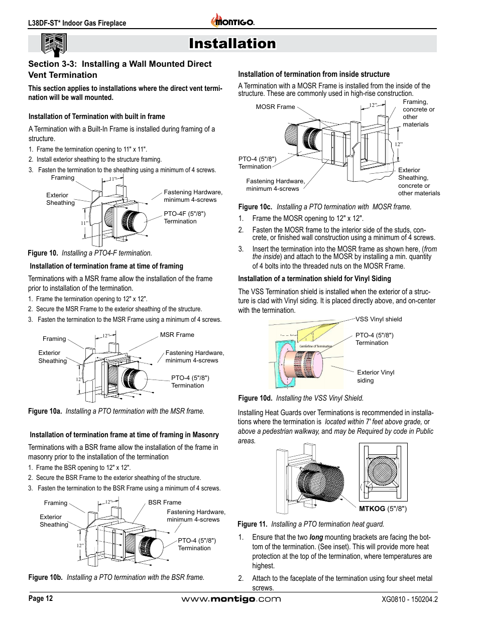 Installation | Montigo L38DF-ST User Manual | Page 12 / 34