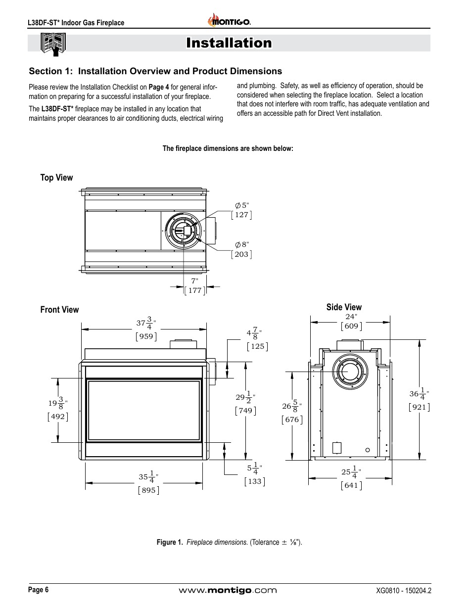 Installation | Montigo L38DF-ST User Manual | Page 6 / 34