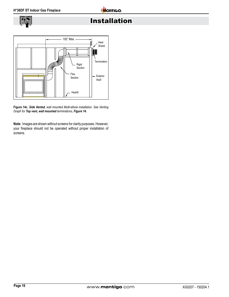 Installation | Montigo H38DF ST User Manual | Page 16 / 38