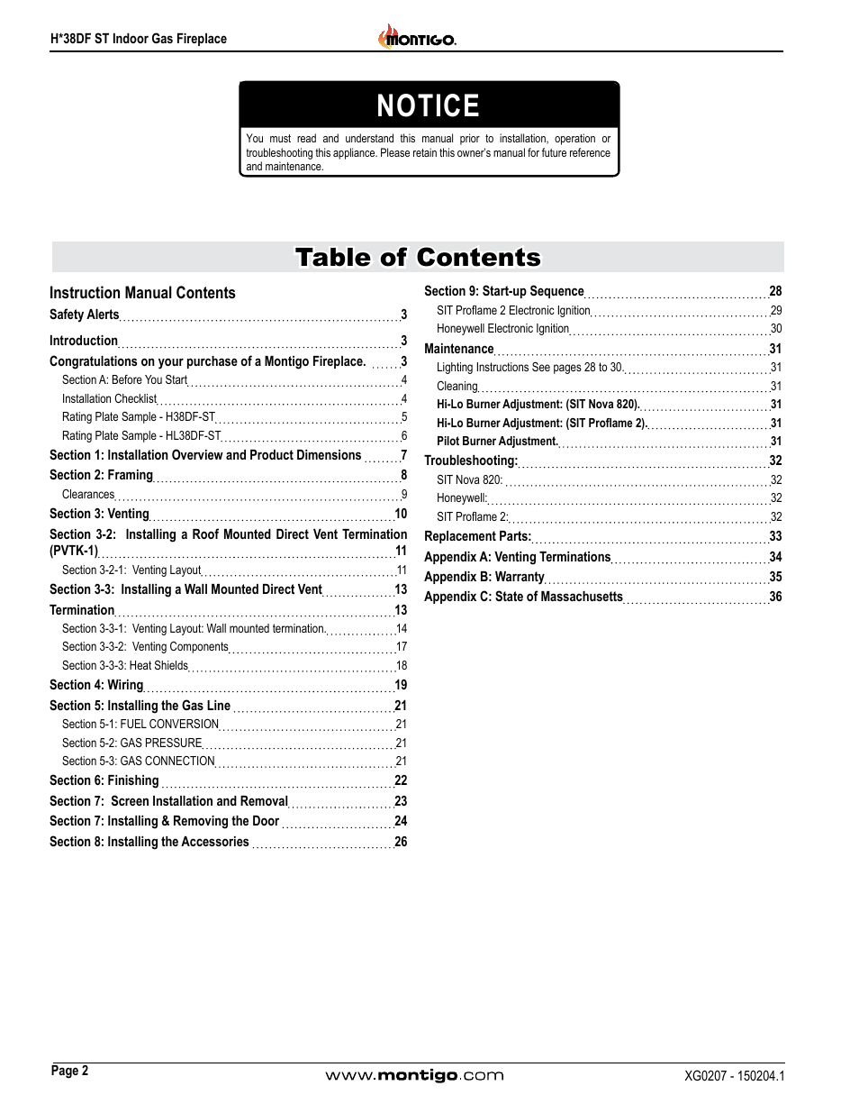 Montigo H38DF ST User Manual | Page 2 / 38
