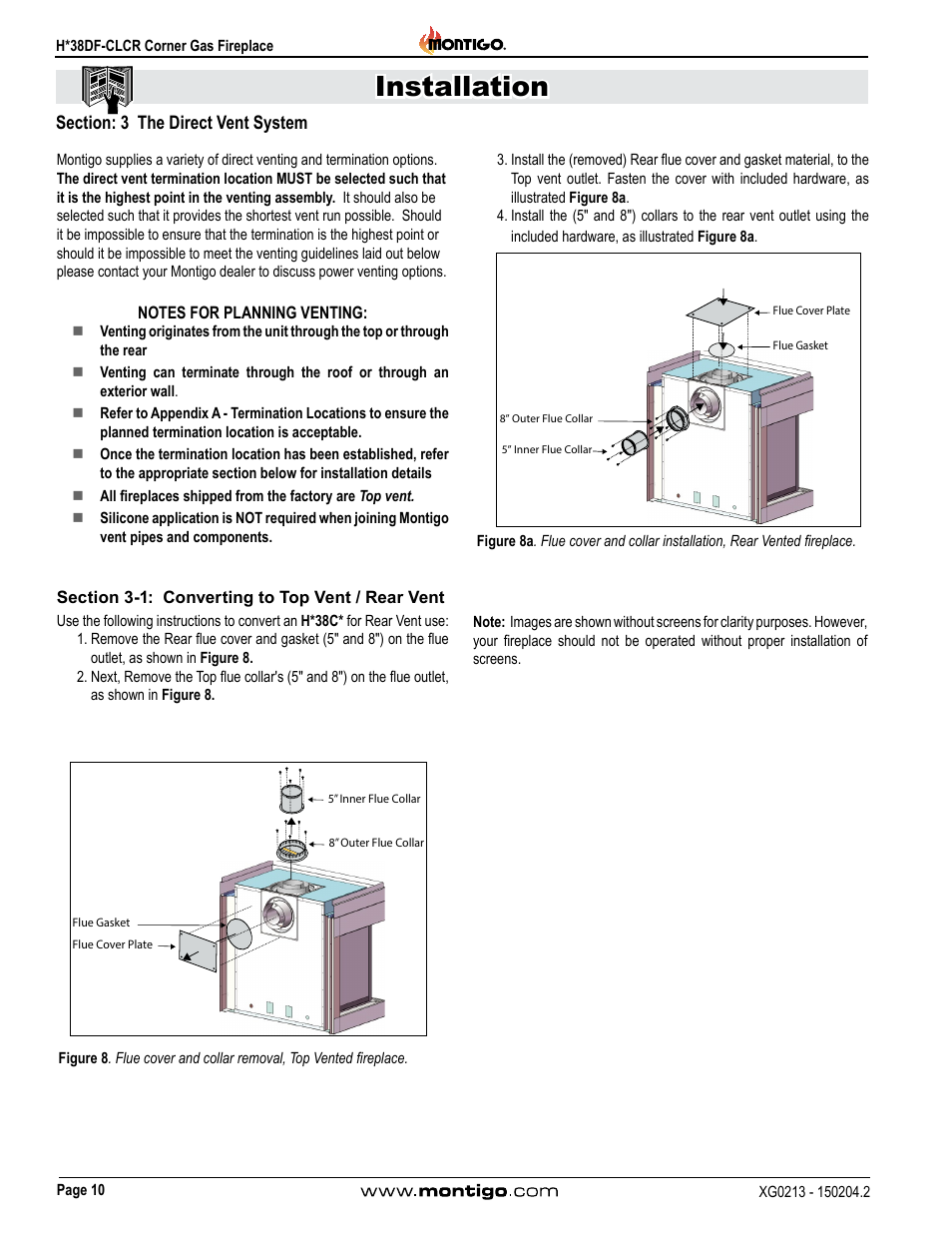 Installation | Montigo H38DF-CLCR User Manual | Page 10 / 38