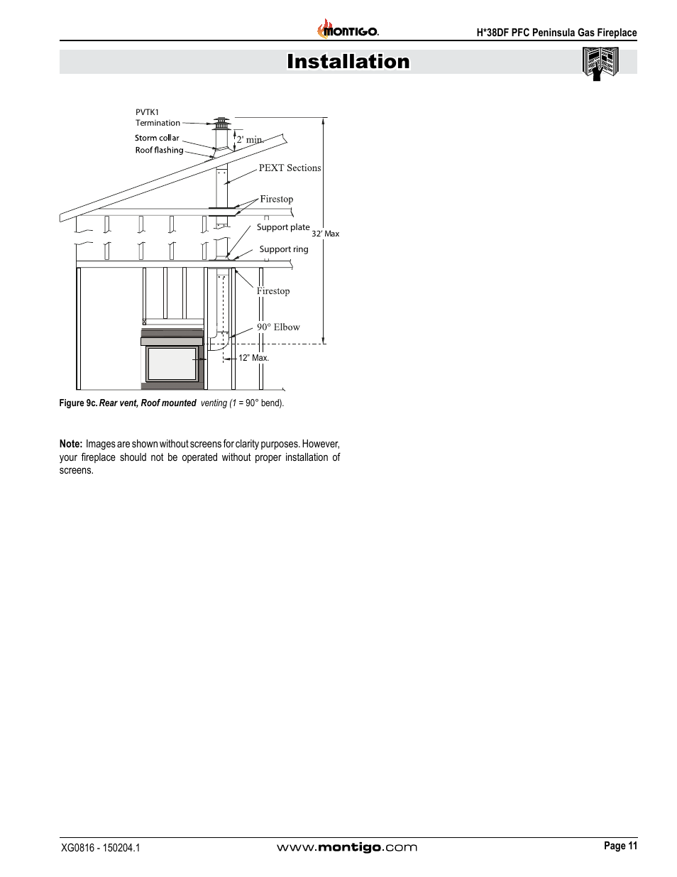 Installation | Montigo H38DF PFC User Manual | Page 11 / 38