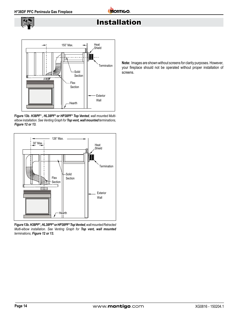 Installation | Montigo H38DF PFC User Manual | Page 14 / 38