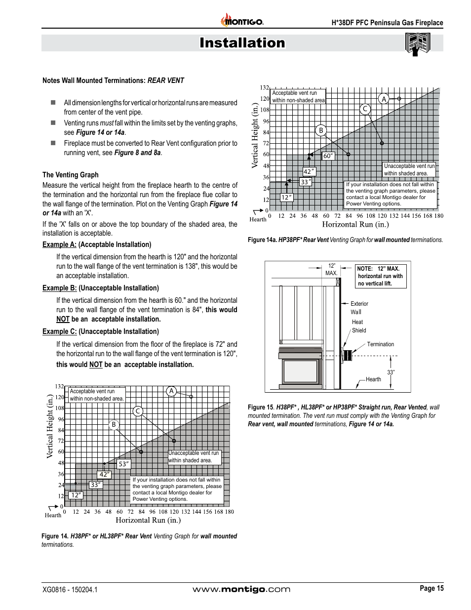 Installation | Montigo H38DF PFC User Manual | Page 15 / 38