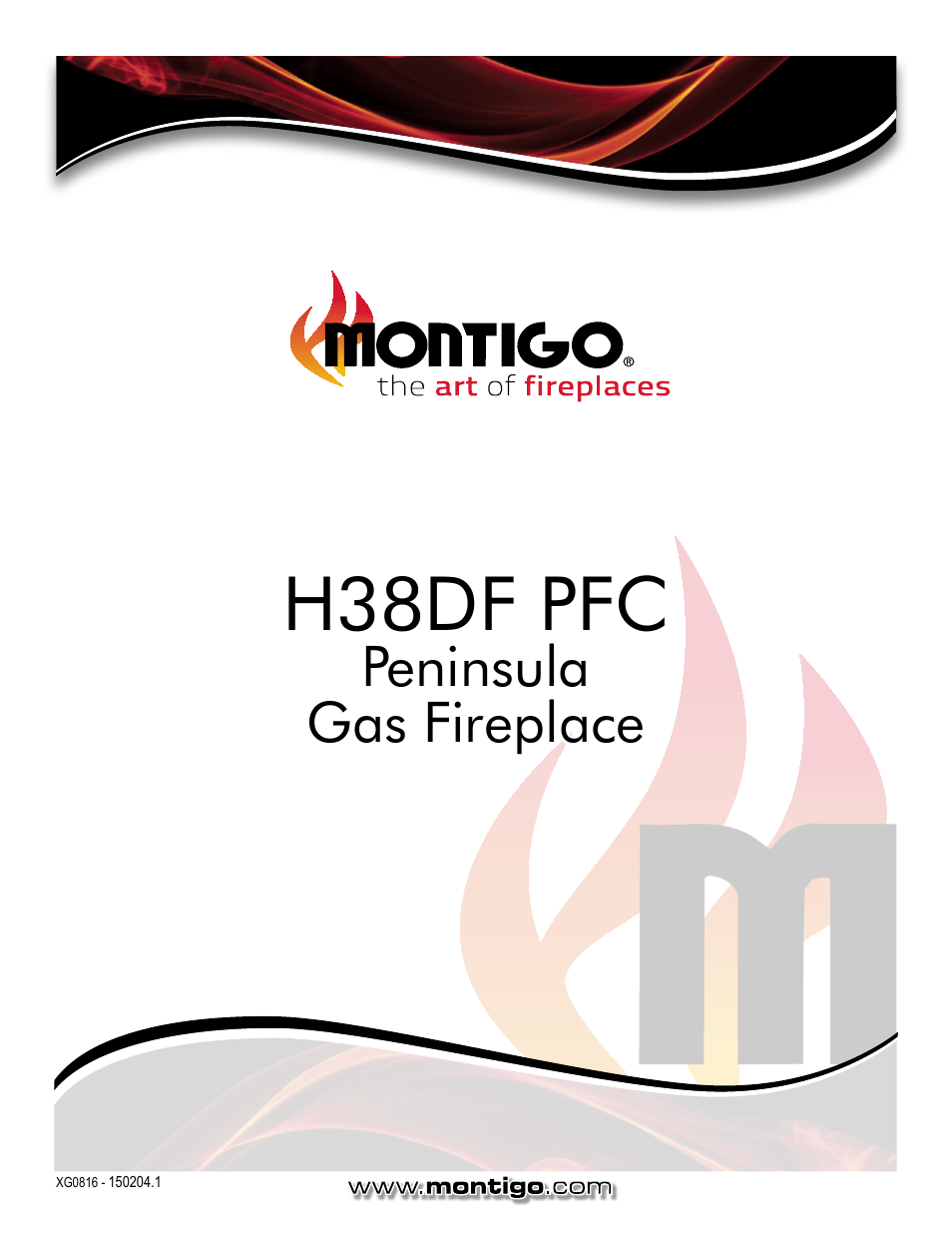 H38df pfc, Peninsula gas fireplace | Montigo H38DF PFC User Manual | Page 38 / 38