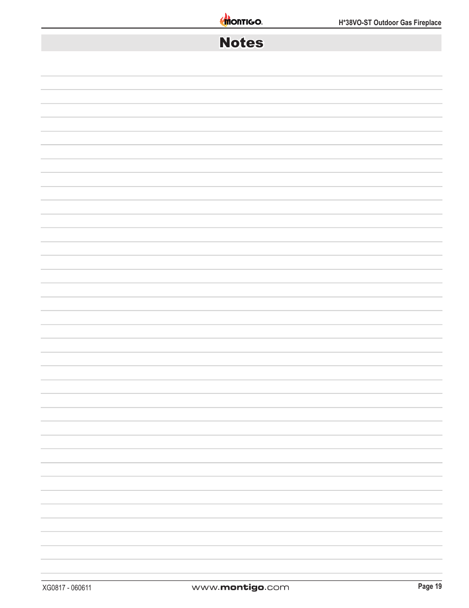 Montigo H38SVO-ST User Manual | Page 19 / 20