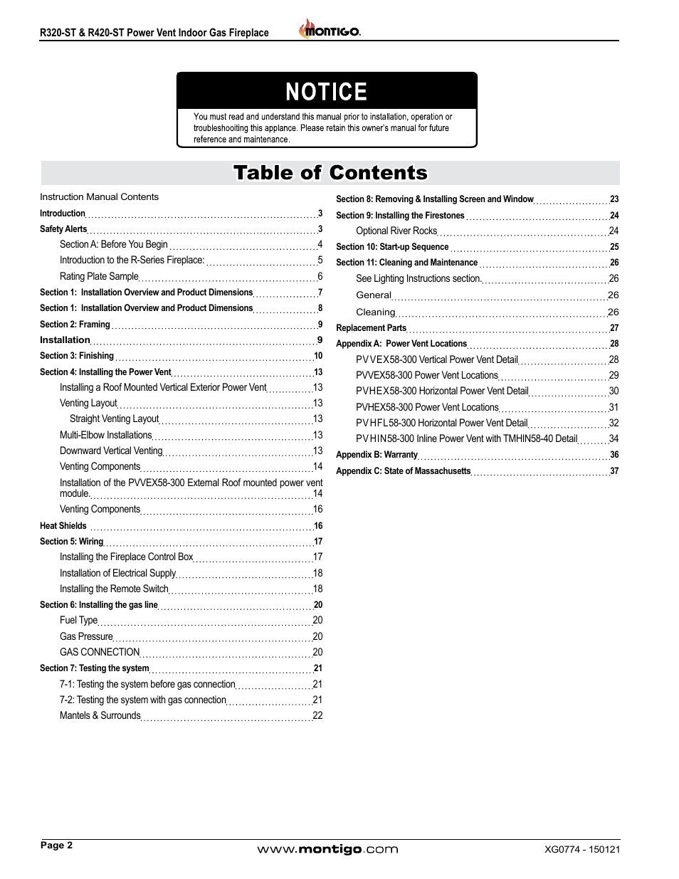 Montigo R320-ST User Manual | Page 2 / 38