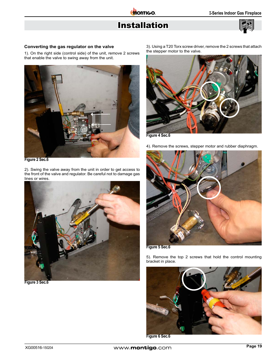 Installation | Montigo 30FID Traditional User Manual | Page 19 / 70