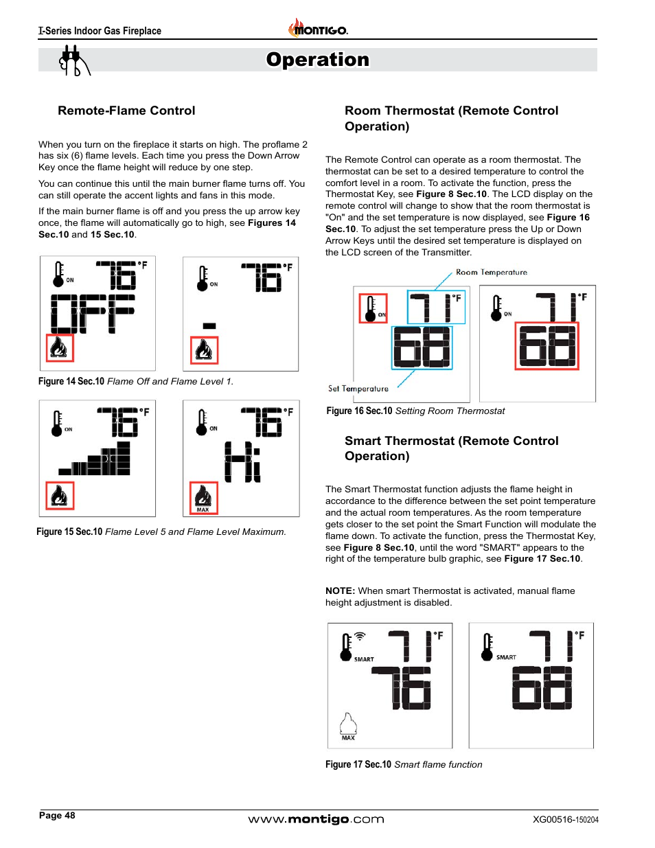 Operation | Montigo 30FID Traditional User Manual | Page 48 / 70