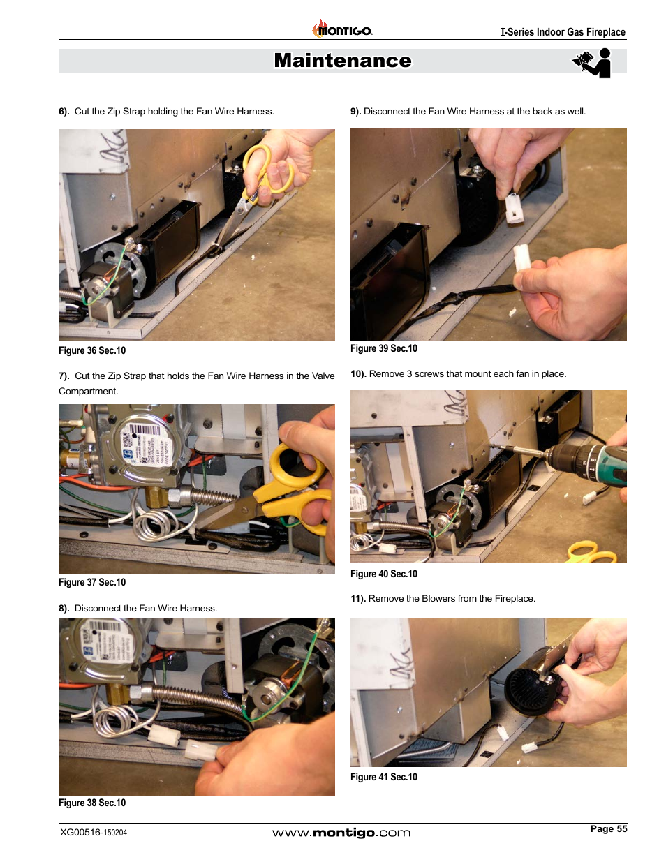 Maintenance | Montigo 30FID Traditional User Manual | Page 55 / 70