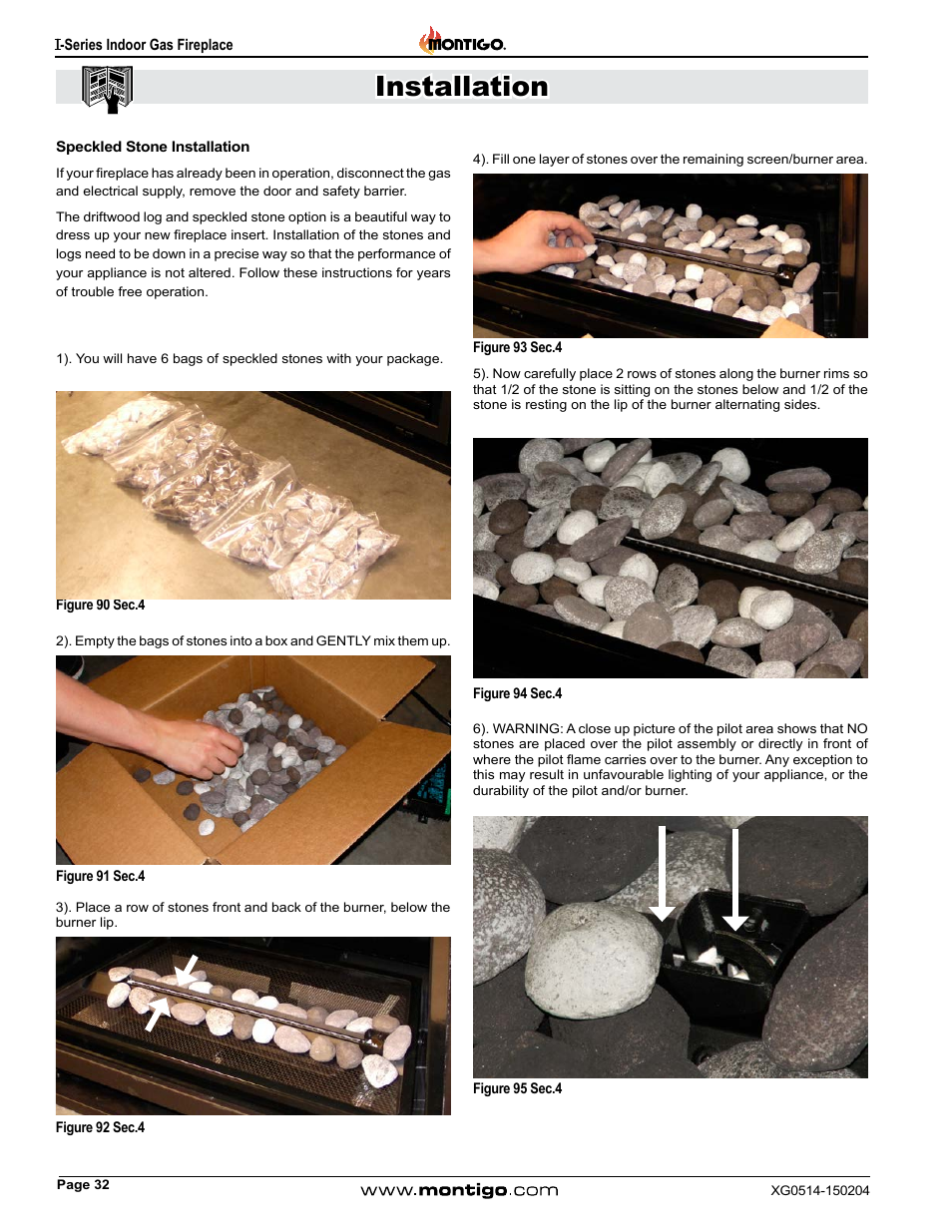 Speckled stone installation, Installation | Montigo 34FID - Linear User Manual | Page 32 / 64