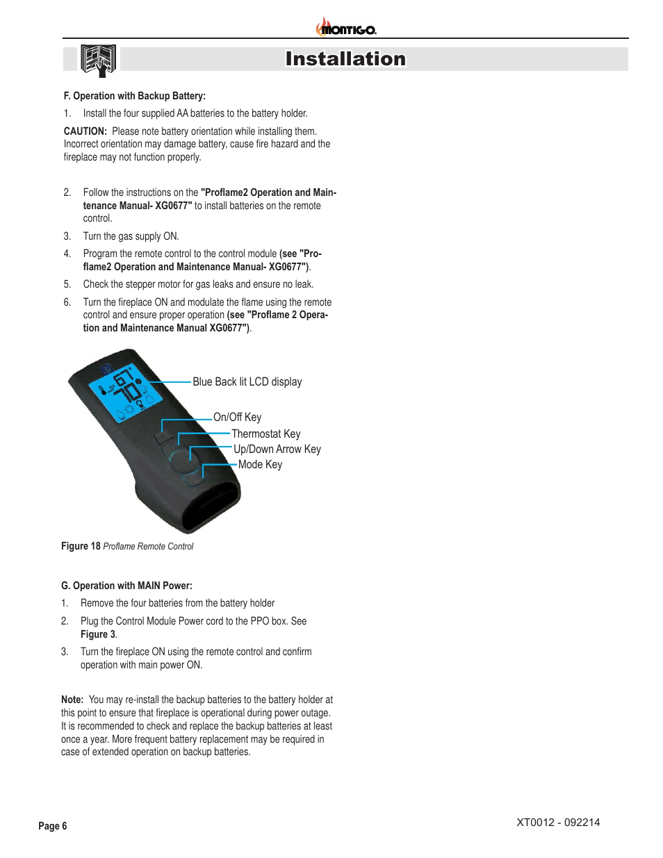 Installation | Montigo RX100 User Manual | Page 6 / 6